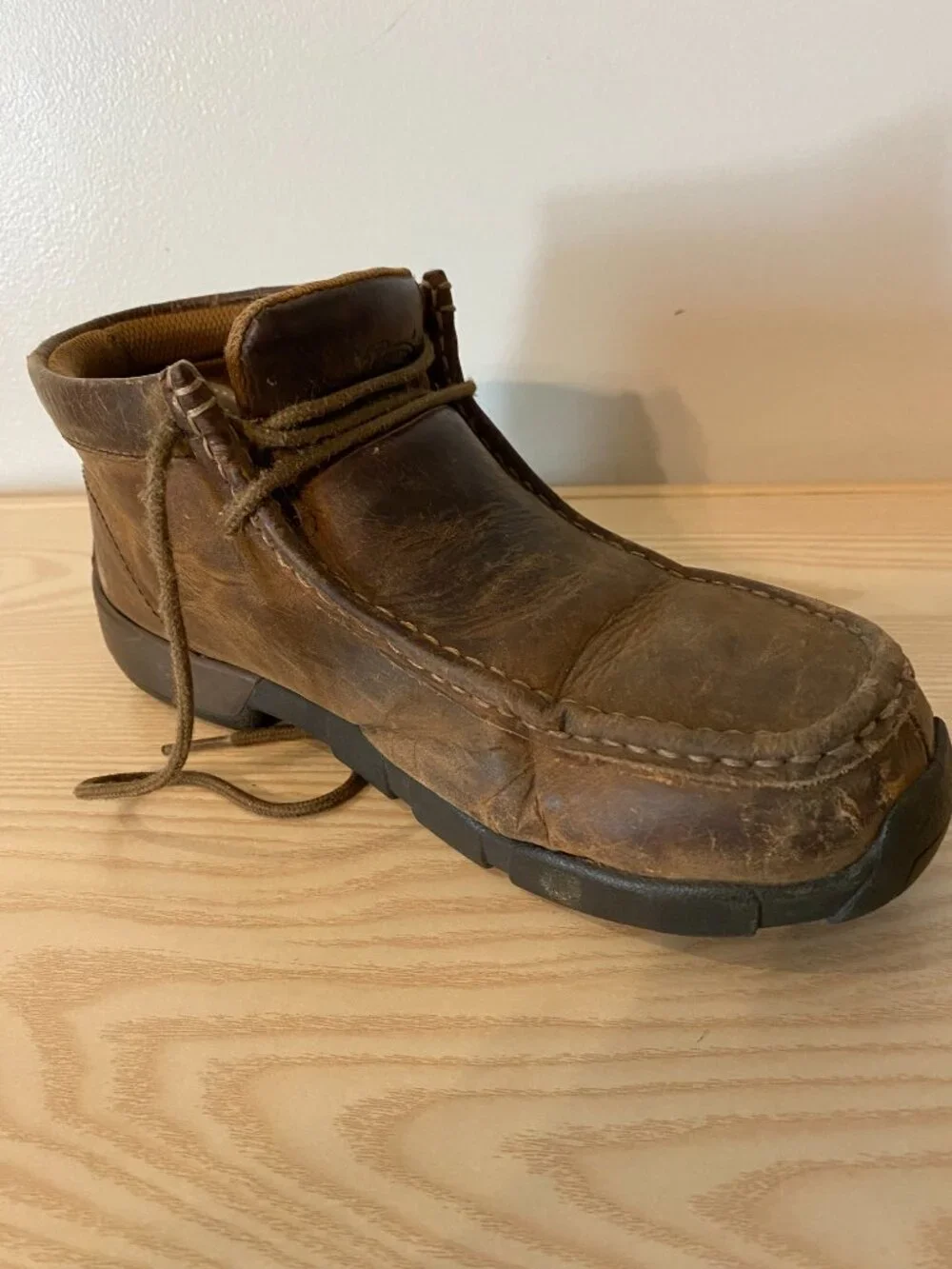 Justin 235 Brown Leather Steel Toe Work Chukka Boots Men's 8.5W
